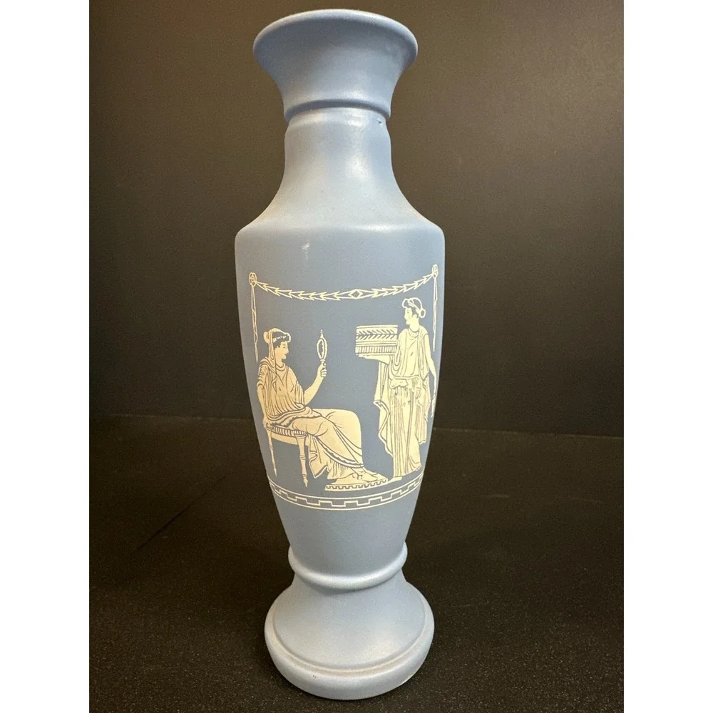 Vintage Avon Blue Jasperware Style Vase 7.5